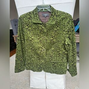 Talbots corduroy blazer ladies 16p NWOT green and brown